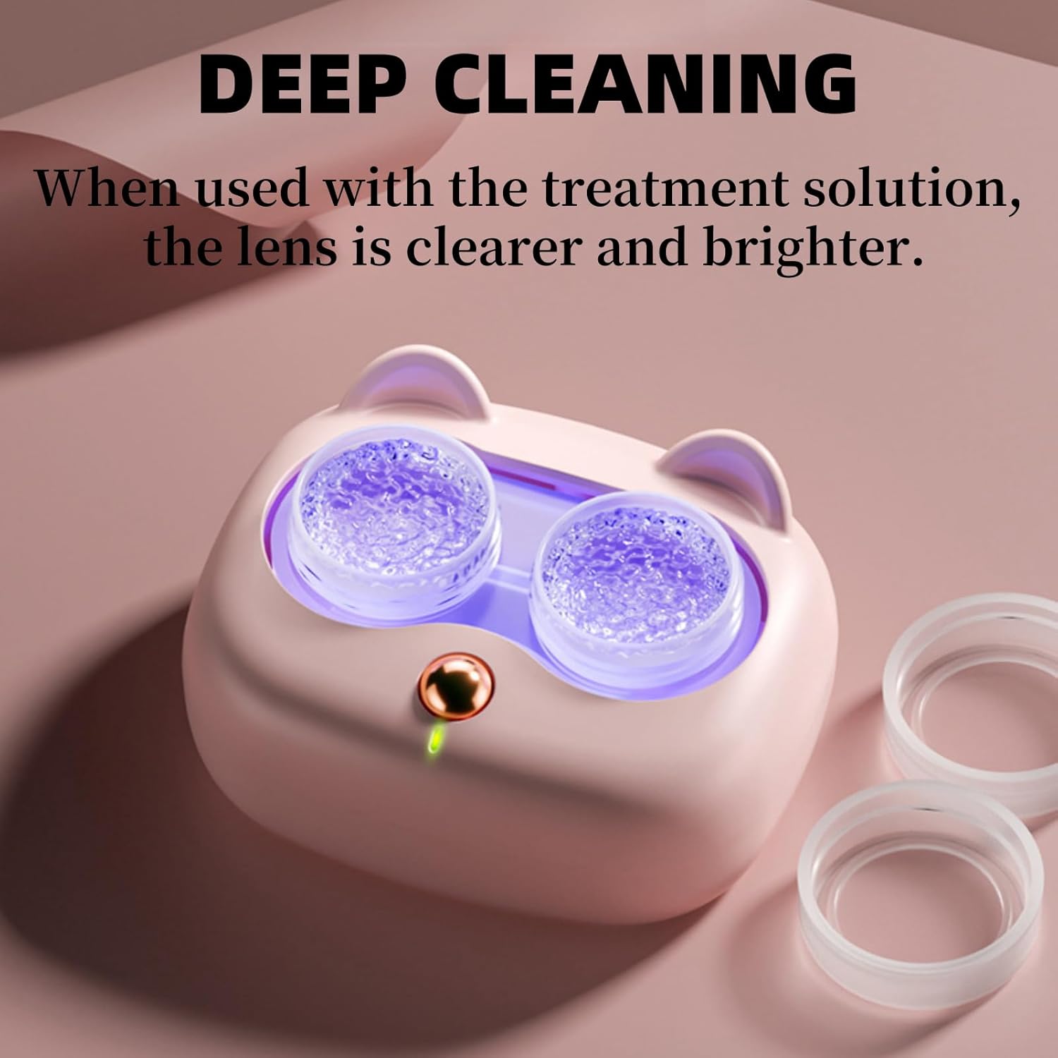 Contact Lens Cleaner Machine, Portable Contact Lens Cleaner with USB Charger, Fit Disposal Soft Lens, Contact Lens (White)