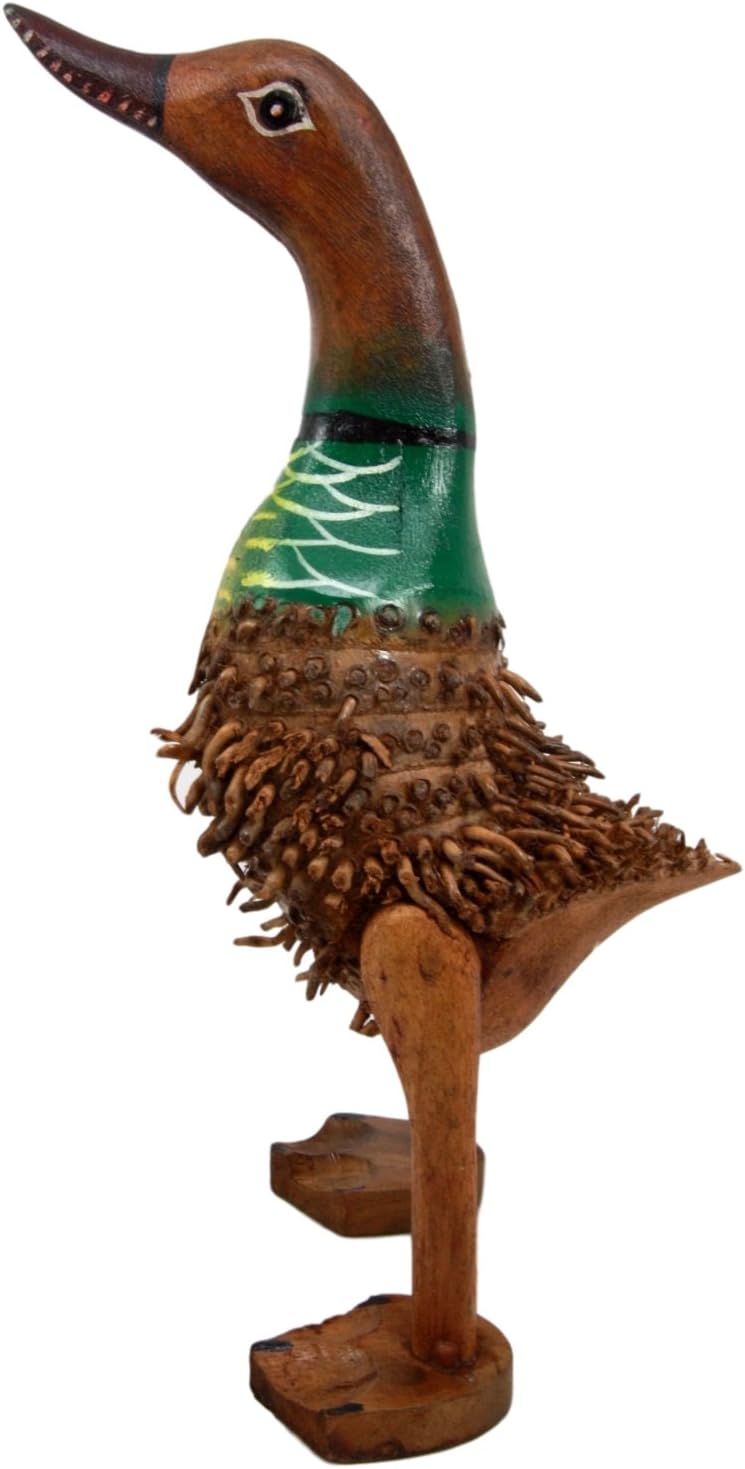 Balikraft Hand Made Wood Artisans "Bebek Akar" Duck Tree Root Art Decorative Figurine 10"H