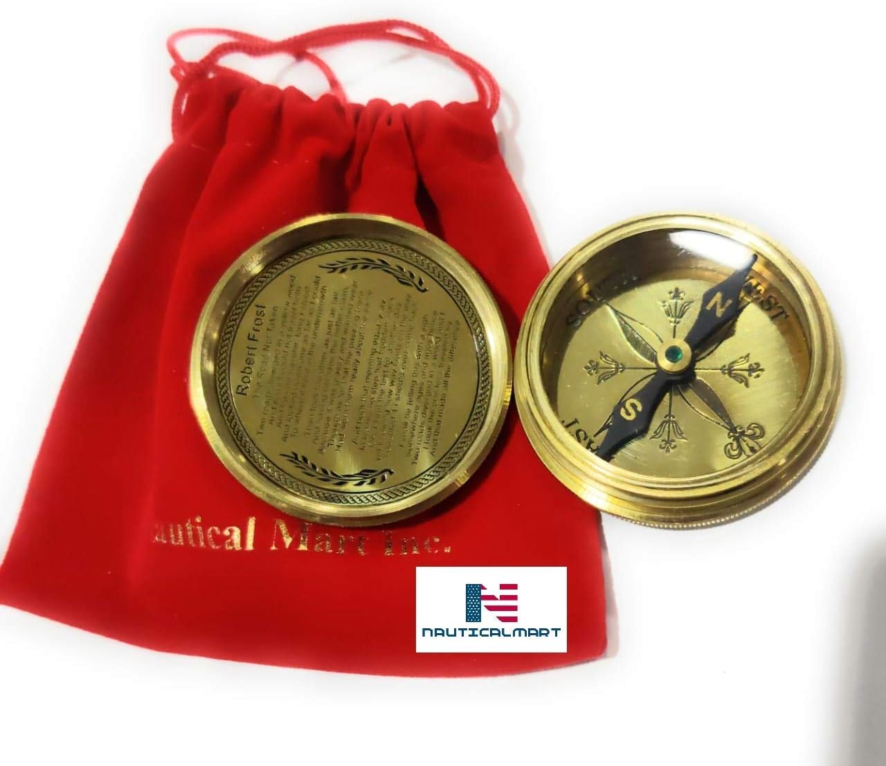Wholesale Gift Brass Moral Compass/Scout Compass/Forgiveness,Responsibility,Integrity,Compassion,Personalized Compass with Velvet Case