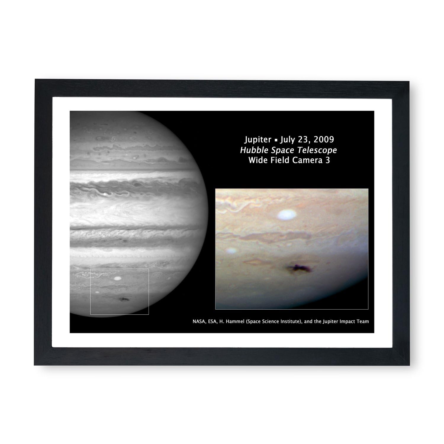 Affiche encadrée Jupiter Impact Hubble décoration murale espace Medium - 7