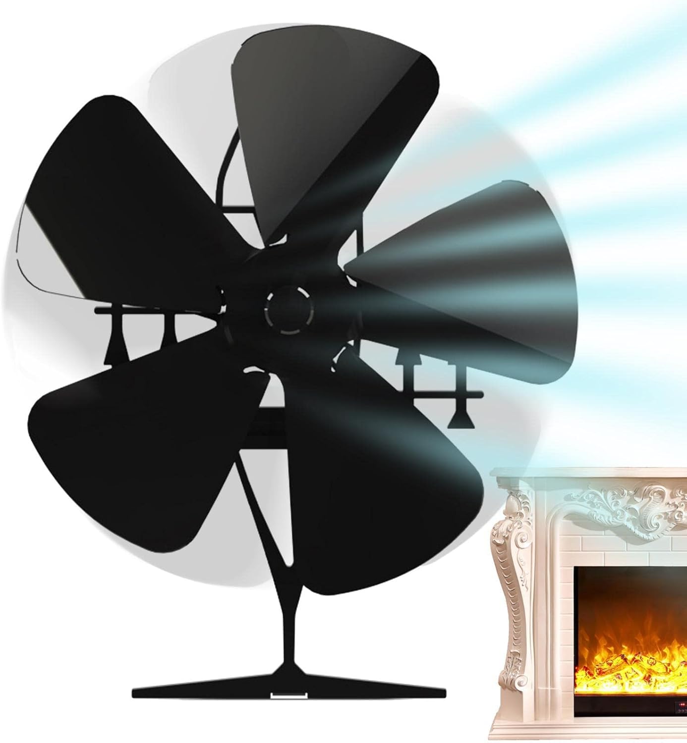 LINGJIONG Fireplace Fan Heat Powered Fireplace Fan Log Burner