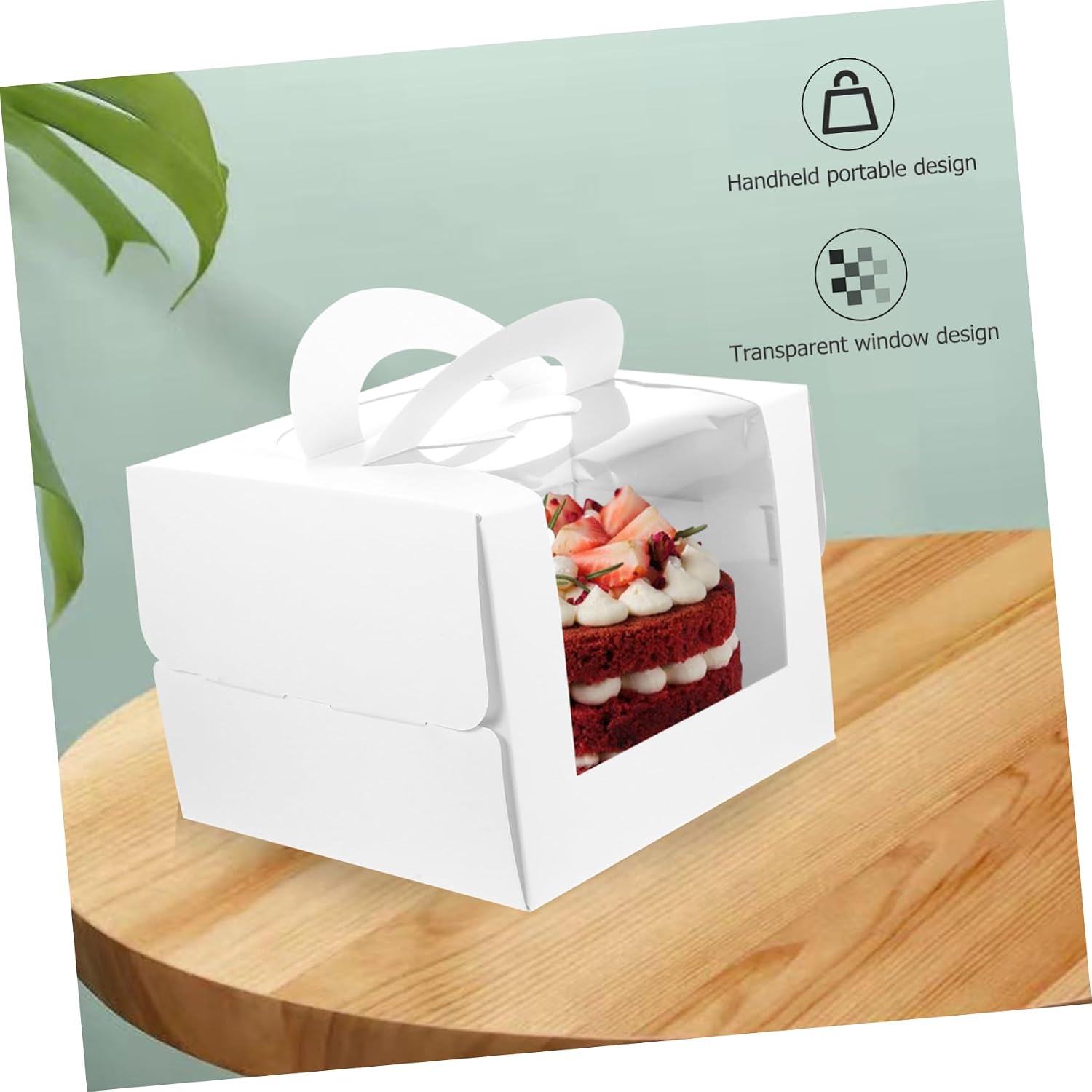 Tall Cake Boxes with Window Cake Containers for Transport Cupcake Carriers Portable Dessert Boxes