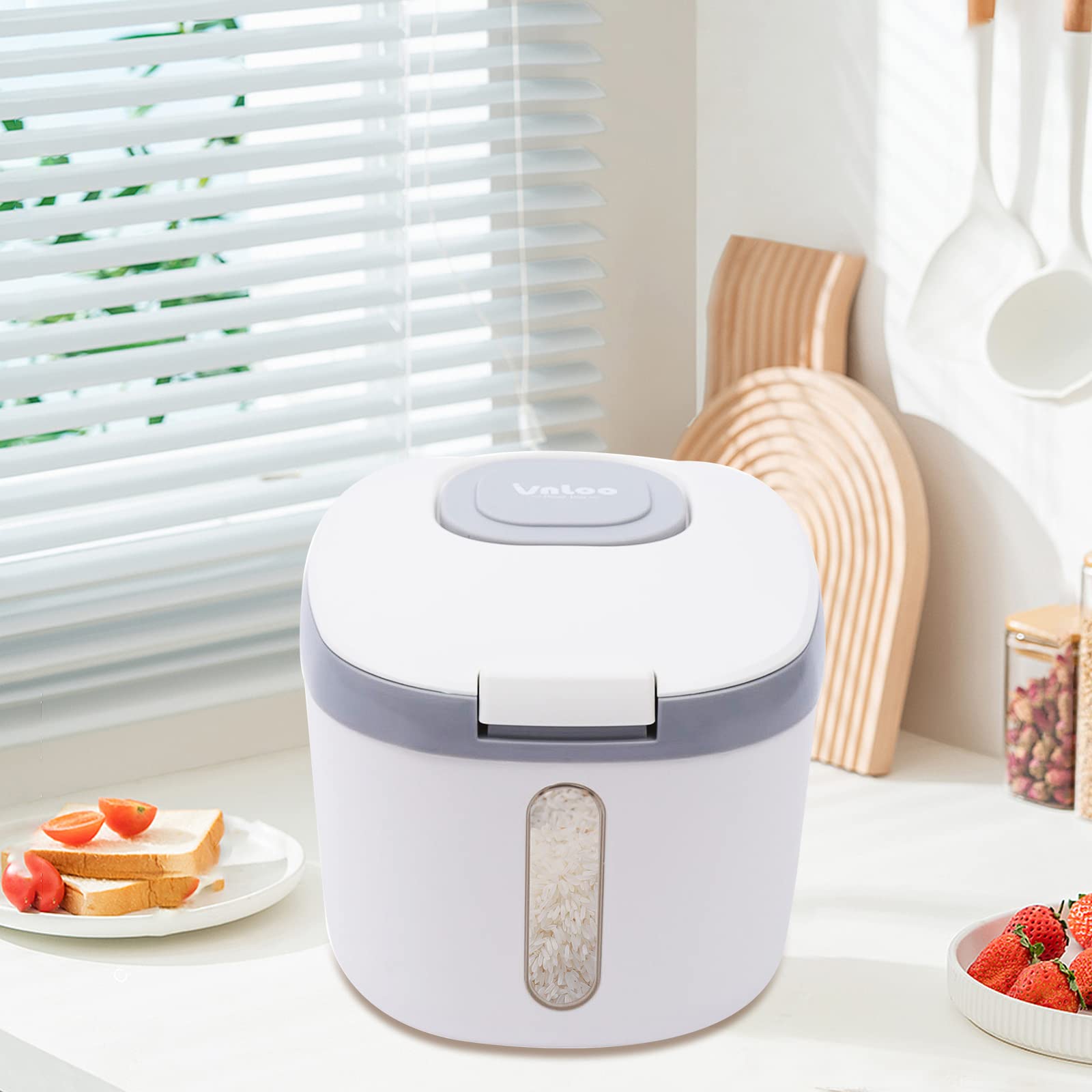 SAINR Contenitore per cereali, dispenser per cereali, contenitore per alimenti in plastica, contenitore ermetico per alimenti con misurino (1800+2300 ml