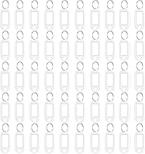 Pack of 50 Key Rings Can Be Written On with Labels, Key Tags and Key Tags with Ring Also for Pets, Luggage (White)