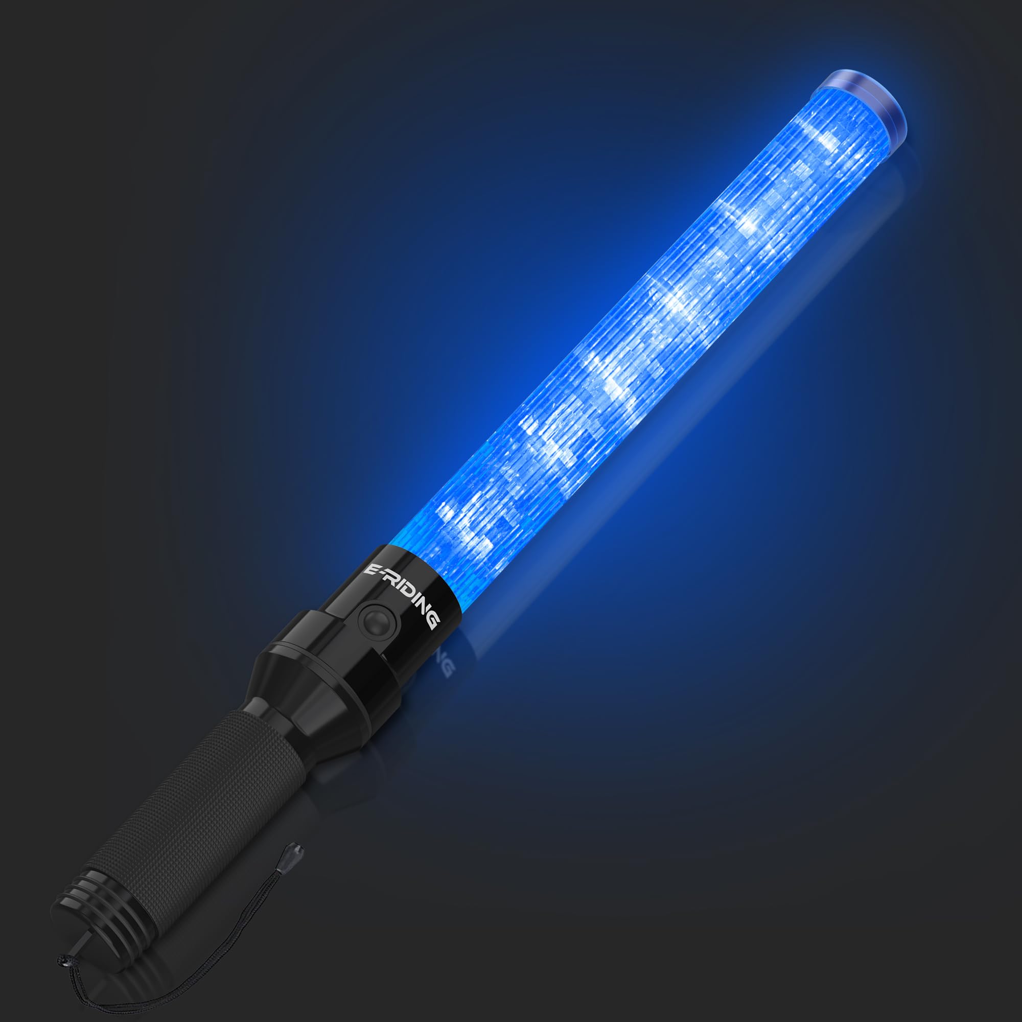 E-riding 1 Pack 21 Inch Blue Traffic Wand with 3 Flashing Modes