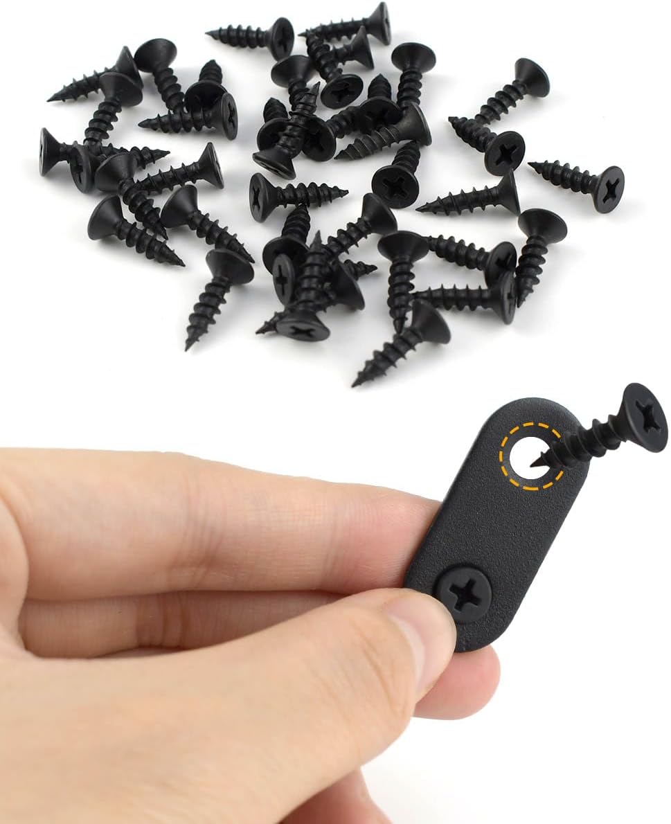 20 Pack Flat Straight Brace Flat Straight Bracket Stainless Steel Flat Plate Straight Brackets Repair Mending Bracket Plate for Wood Furniture Metal Mending Joining Plates with Screws (Black)