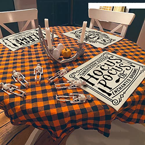 Halloween Decorations Sanderson Sisters Placemats 12 X 18 Inch Set Of 4 Party Décor Rustic Vintage Washable Table Mats Ap162 #TOP1