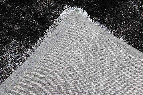 La Scatter Large Rectangular Big Shag Shaggy Soft Contemporary Modern Cozy Solid Fluffy 5-Feet-By-7-Feet Polyester Made Area Rug Carpet Rug Gray Grey Color #TOP4