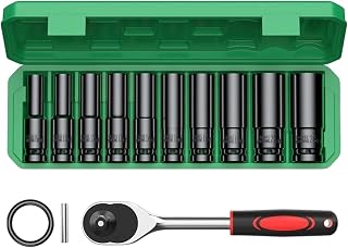 Metric Socket Set - Socket Tool Set for Car Repair | Portable Metric Tool with Storage Case for Mechanics Garage Workshop Home Bolt Nut Tech Hardware