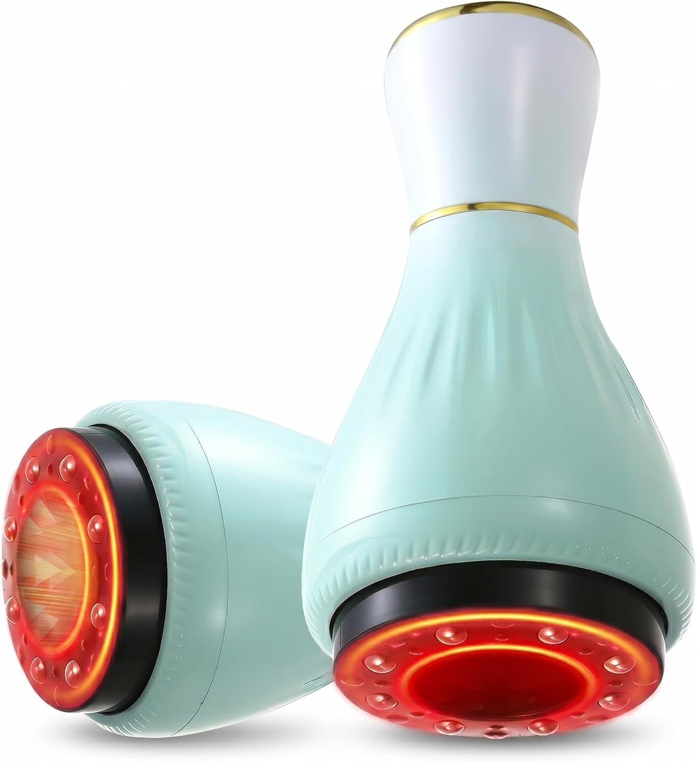 Qyra Cupping Massager & Gua Sha Body Massager with Heat, Pulse & Handle | Cellulite care, body sculpting, lymphatic drainage, 8 rollers, one-touch release, 12 levels, waist, legs, arms, back