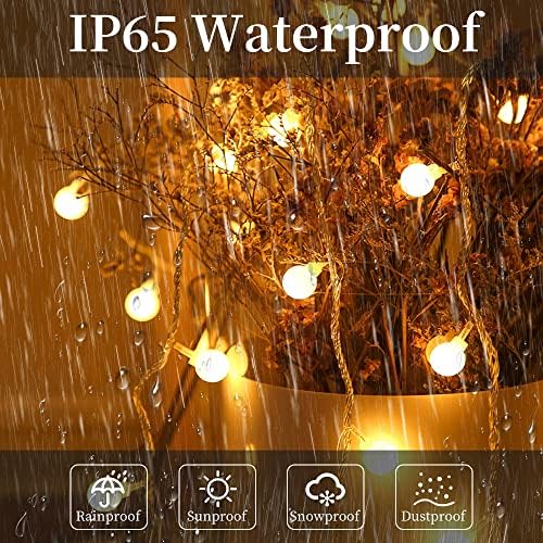 FANSIR Globe String Lights Waterproof, 9M/29.7ft 60 LED Plug in Fairy Lights, 8 Modes Christmas Lights Mains Powered Outdoor/Indoor Decorations for Bedroom, Patio, Gazebo, Garden Party(Warm White)