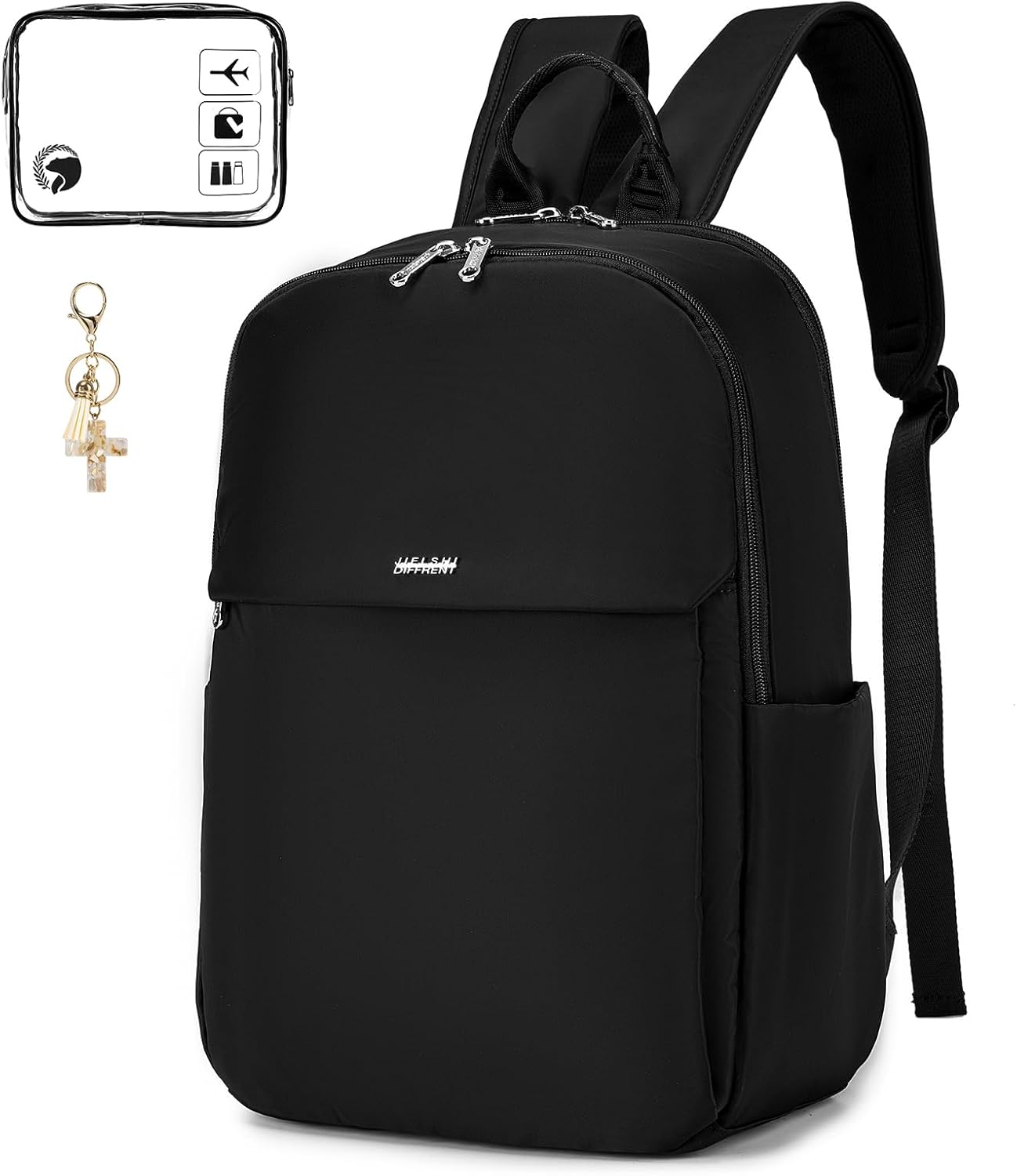 SPAHER Bagage Cabine 40x30x15 Air France British Airways Sac à Dos Voyage Cabine Avion Sac a Dos College Loisir Sac à Dos Ordinateur Portable 14 Pouces Bagage à Main Sac a Dos PC Ecole Noir