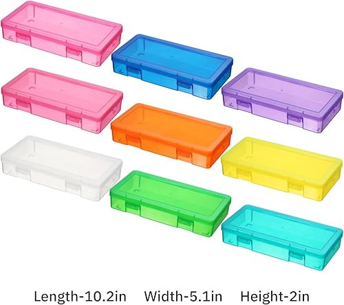 Miniatura 3 de novelinks Cajas de almacenamiento medianas de plástico con tapas de pestillo, paquete de 9 organizadores apilables de manualidades para suministros,