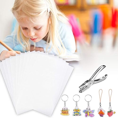 Miniatura 7 de Rainmae Paquete de 181 hojas de plástico termorretráctiles, el juego de manualidades retráctiles incluye 25 piezas de papel de película de arte