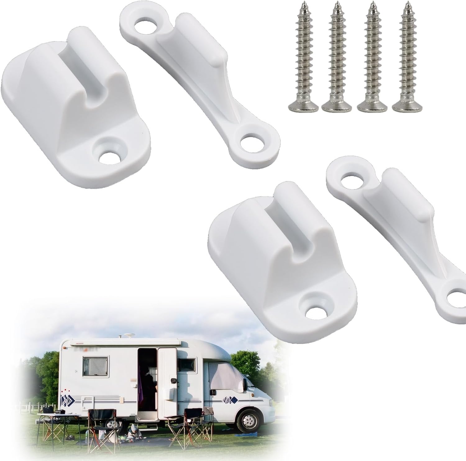 Lot de 2 butées de porte en plastique robuste pour camping‑car