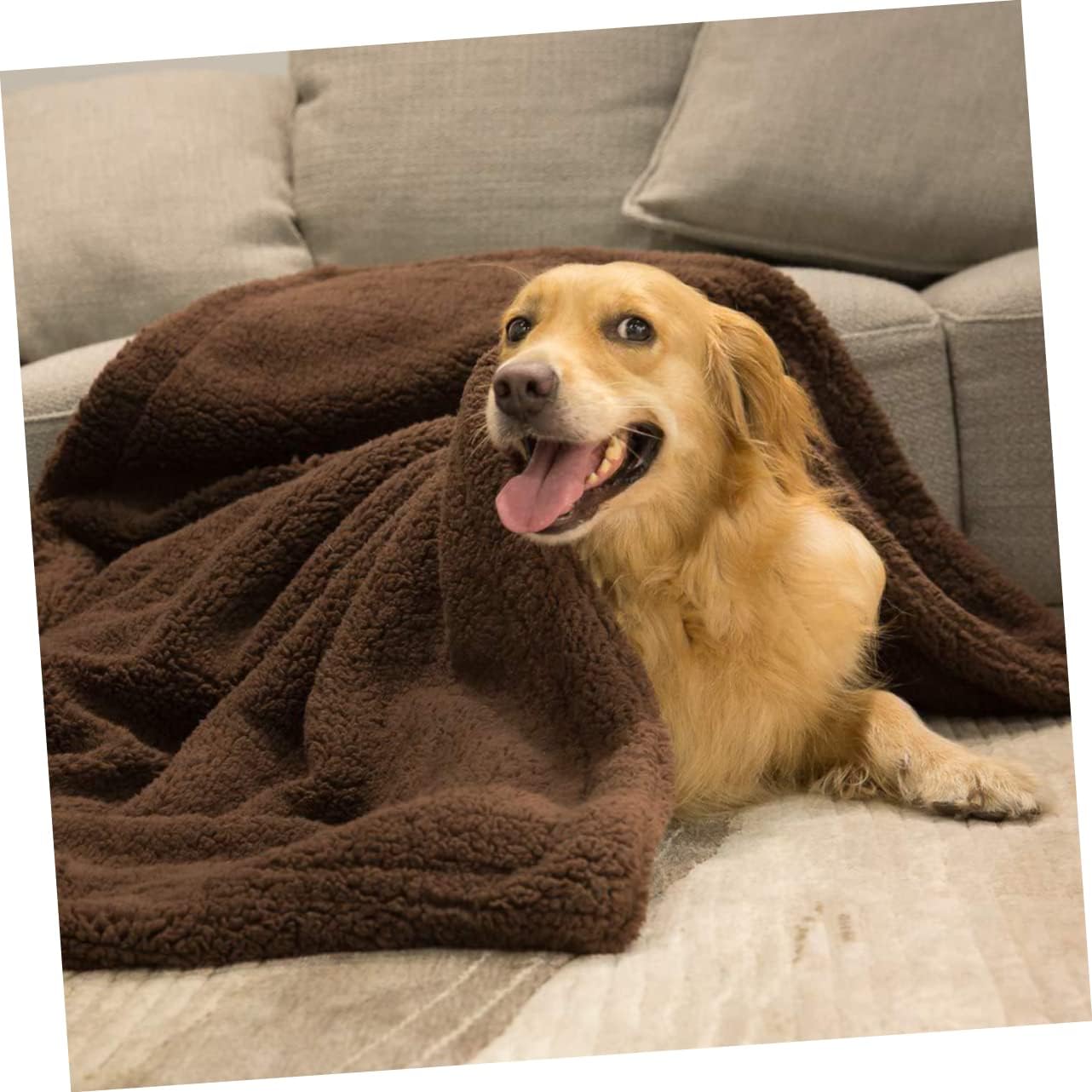 Abaodam Comfortable Plush Pet Sleep Mat for Dogs and Cats Lightweight Coffee Blanket Cushion for Use and Home Floor