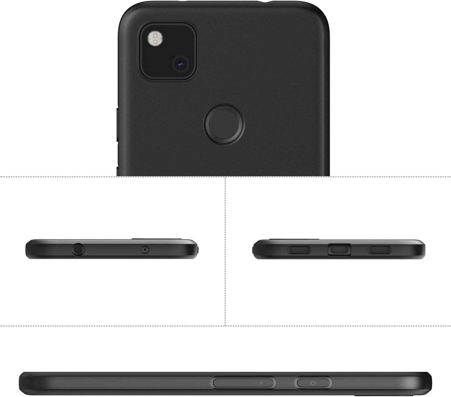 DiMiK for Google Pixel 4a Case (NOT for 5G Version), Scratch Proof Ultra Thin Slim Fit Soft Silicone Matte Finish Flexible TPU Phone Case Cover for Google Pixel 4a 5.81'' - Black
