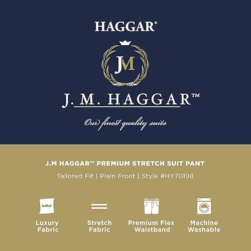 Miniatura 6 de Haggar Pantalones y Chaquetas de Traje por Separado Jmh Premium Stretch de Corte Entallado para Hombres
