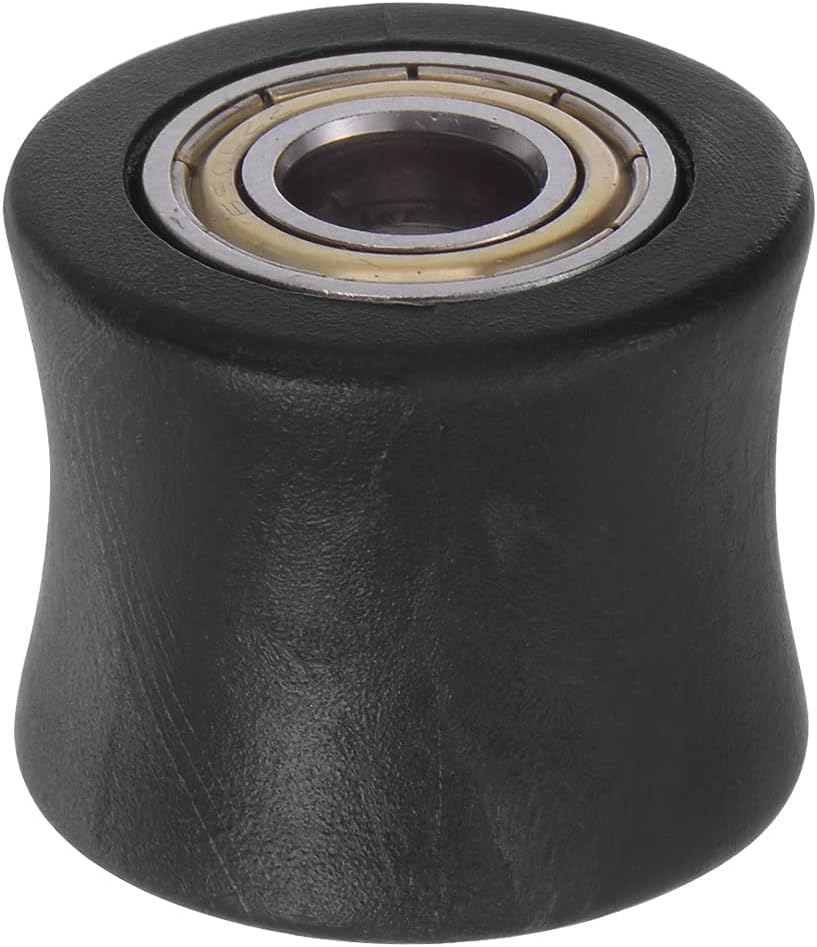 HARFINGTON Chain Roller Pulley Tensioner 10mm Nylon Concave Type Guide Wheel Slider for Mini Motorcycle Dirt Bike ATV Go-Kart, Black