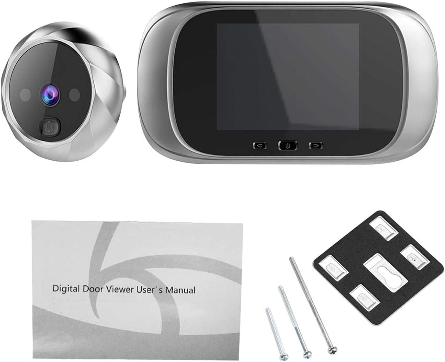 2.8inch LCD Digital Door Viewer Peephole Door Camera Video Doorbell Kit Digital Door Monitoring with Night Vision/Photo Shooting/Built-in Memory/Wide Viewing Angle Silver