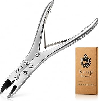 Toenail Clippers for Thick Ingrown Toenails - Professional Nail Cutter Nail Trimmer Podiatry Fingernail Clipper for Men Women Seniors Elderly Podiatrist Heavy Duty Stainless Steel Tool by Krisp Beauty