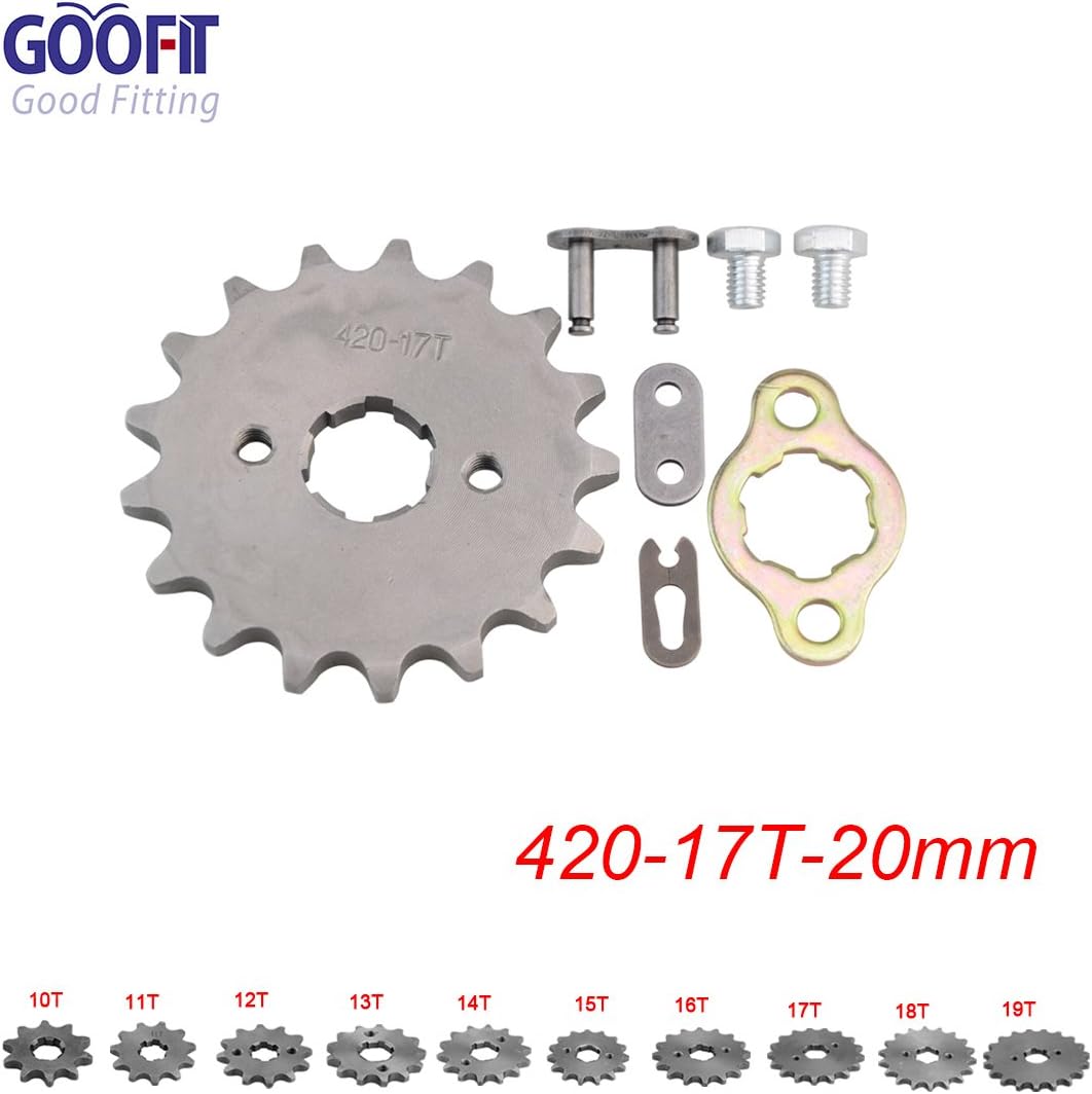 GOOFIT420 17 20mm Tooth Front Engine motorcycle Sprocket Chain Retainer Plate LockerEngine Replacement For 50cc 70cc 90cc 110cc Motorcycle Dirt Bike ATV Quad