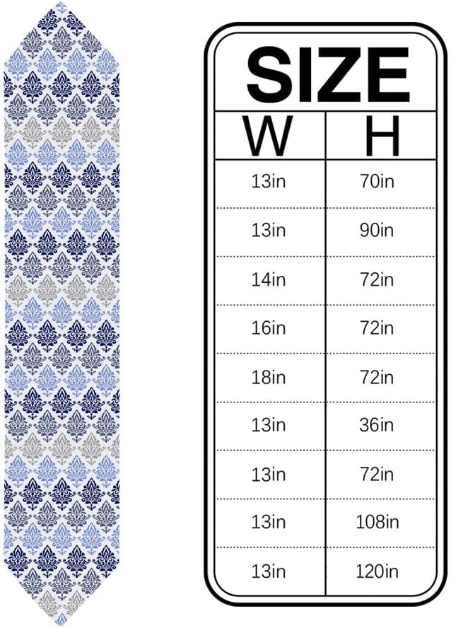 Pattern Gradient Table Runner for Wedding Banquet Home Festival Party Dinning Table Decoration Table Runner(36x183cm)