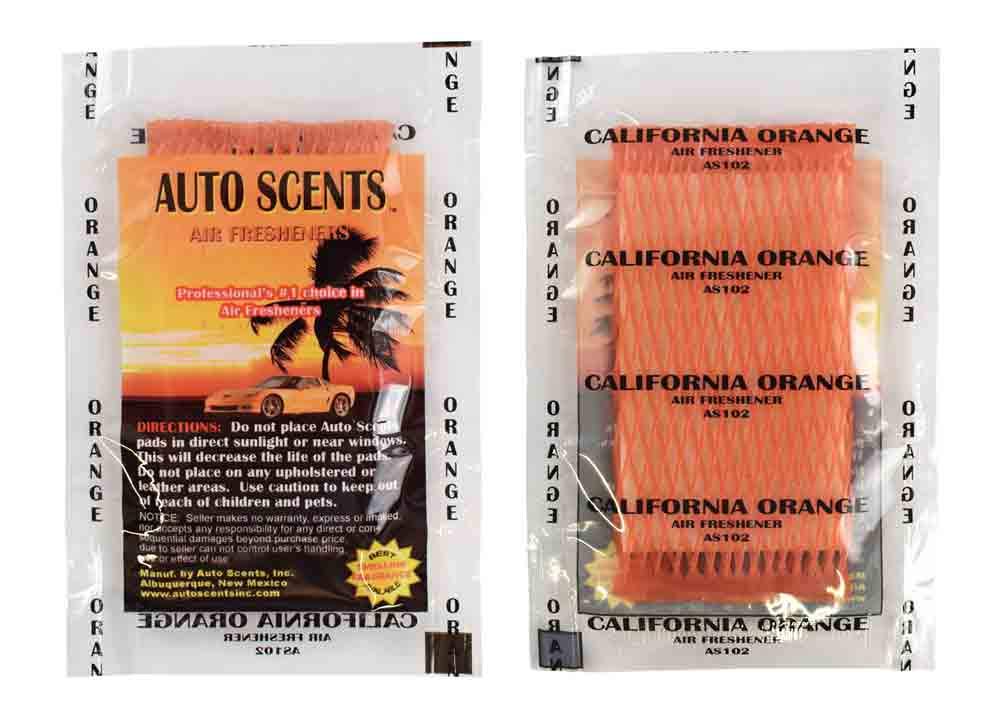 Individually Wrapped - Professional Car Air Freshener Pads - Remove Smells & Add Ambience (15 Per Pack) (California Orange)