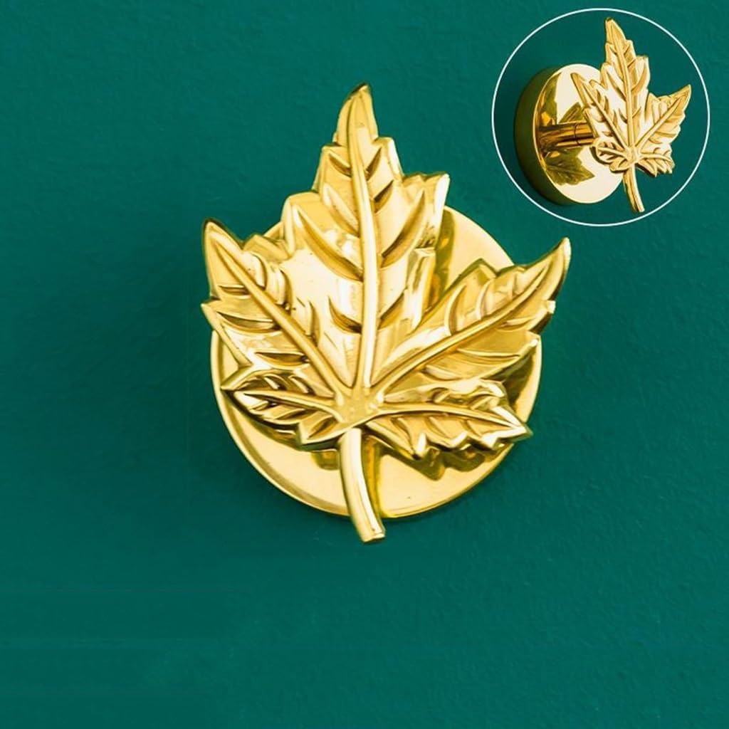 Maple Leaf Decorative Hook Towel Hook Brass Hook Coat Hat Hooks Wall Hooks Utility Hooks(1 PC), Size