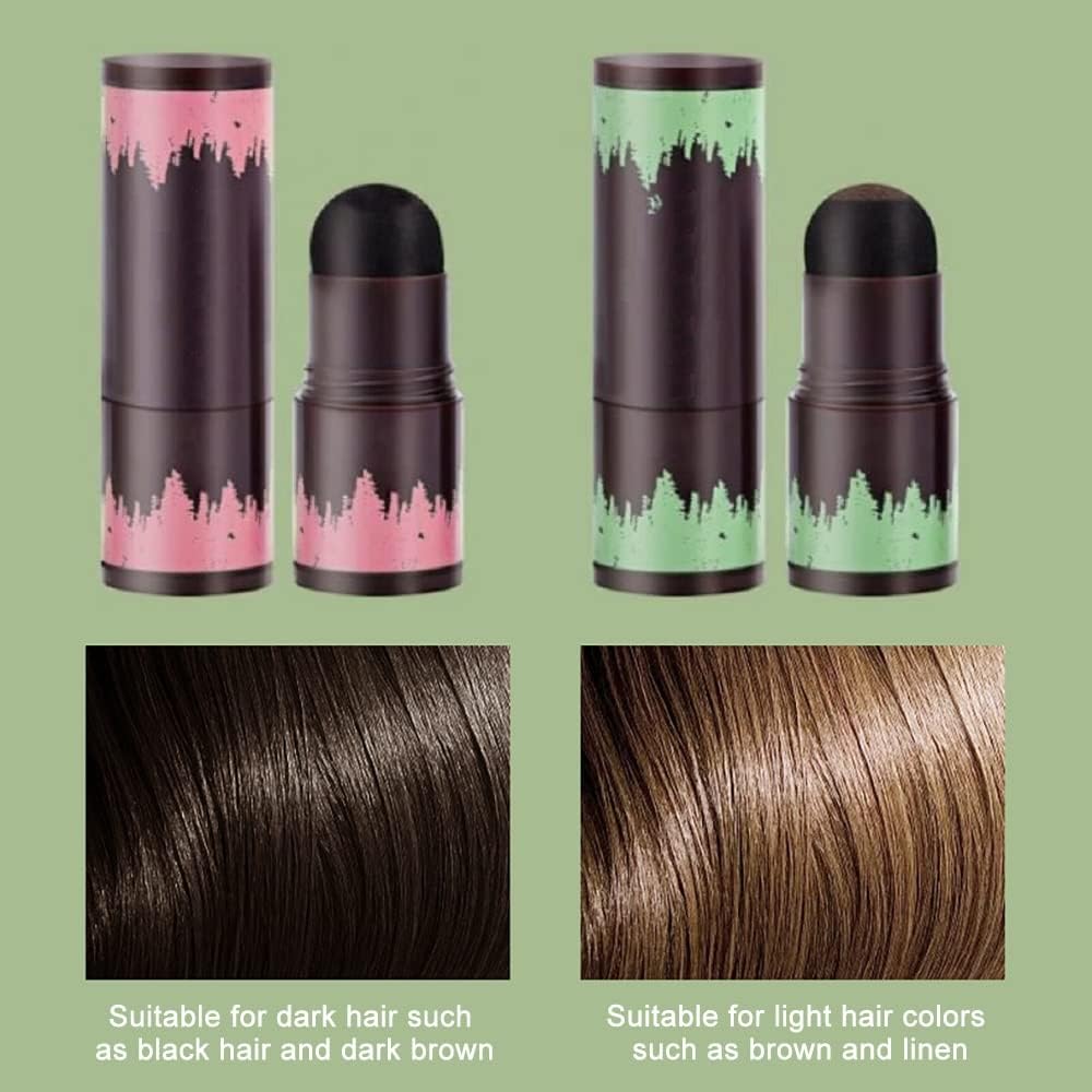 Hairline Powder Stick – Hair Shadow Root Touch Up Poeder, Waterproof Shading Sponge Pen Filler voor Grijs en Dun Haar (2 Stuks Parelzwart)