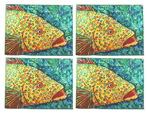 My Island Spotted Grouper Placemats, Set Of 4 #TOP19