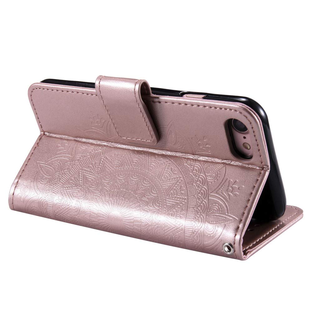 CoverKingz Handyhülle Für IPhone 7/8/SE – Flipcase Mit Mandala-Muster, Kartenfach & Standfunktion