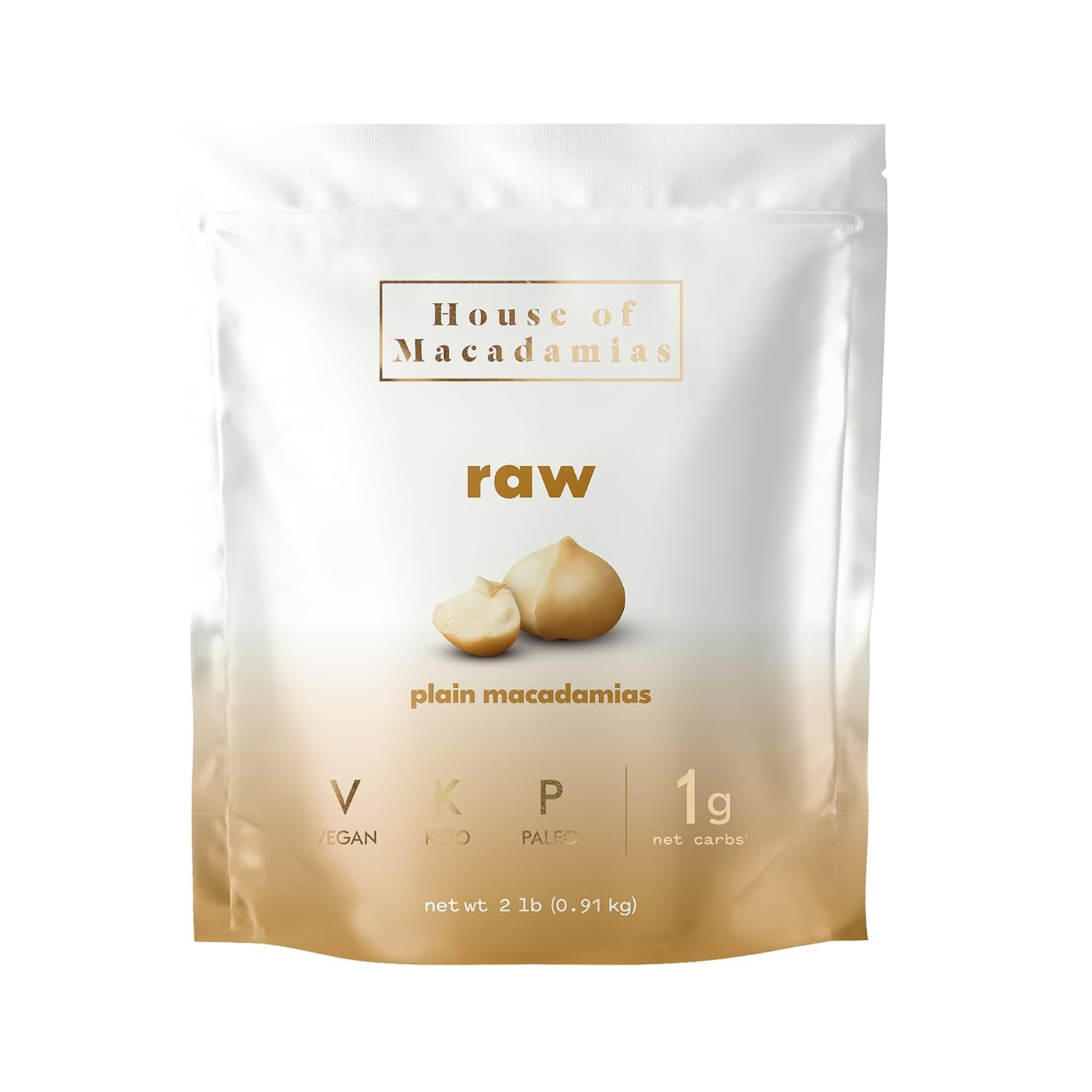 House of Macadamias Raw Unsalted Macadamia Nuts (2lbs) - 3rd part lab tested, Unroasted, Natural, Keto, Healthy Snack, Plain, Shelled, Bulk Nuts