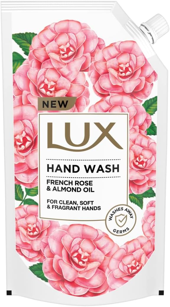 Handwash with French Rose & Almond Oil For Clean, Soft & Fregrant Hands Refill Pouch, 750 ml