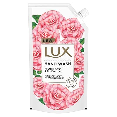 Lux Handwash with French Rose & Almond Oil For Clean|| Soft & Fregrant Hands Refill Pouch|| 675 ml