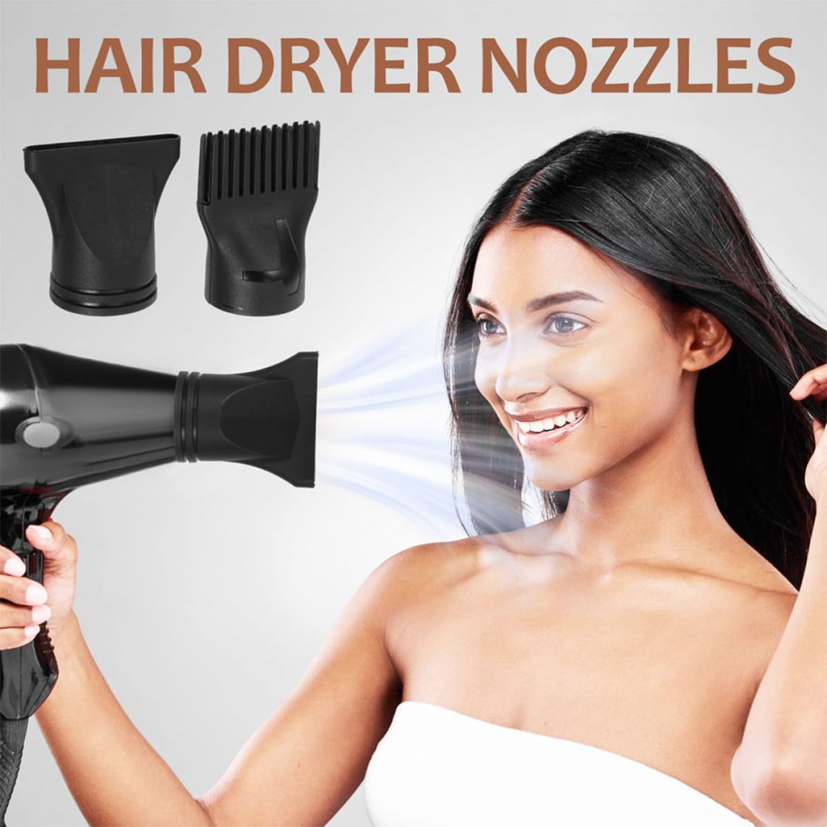 4pcs Universal Hair Dryer Attachment Nozzle Set for Hair Types Plastic Diffuser with Multifunctional Design Compact and Portable for Travel