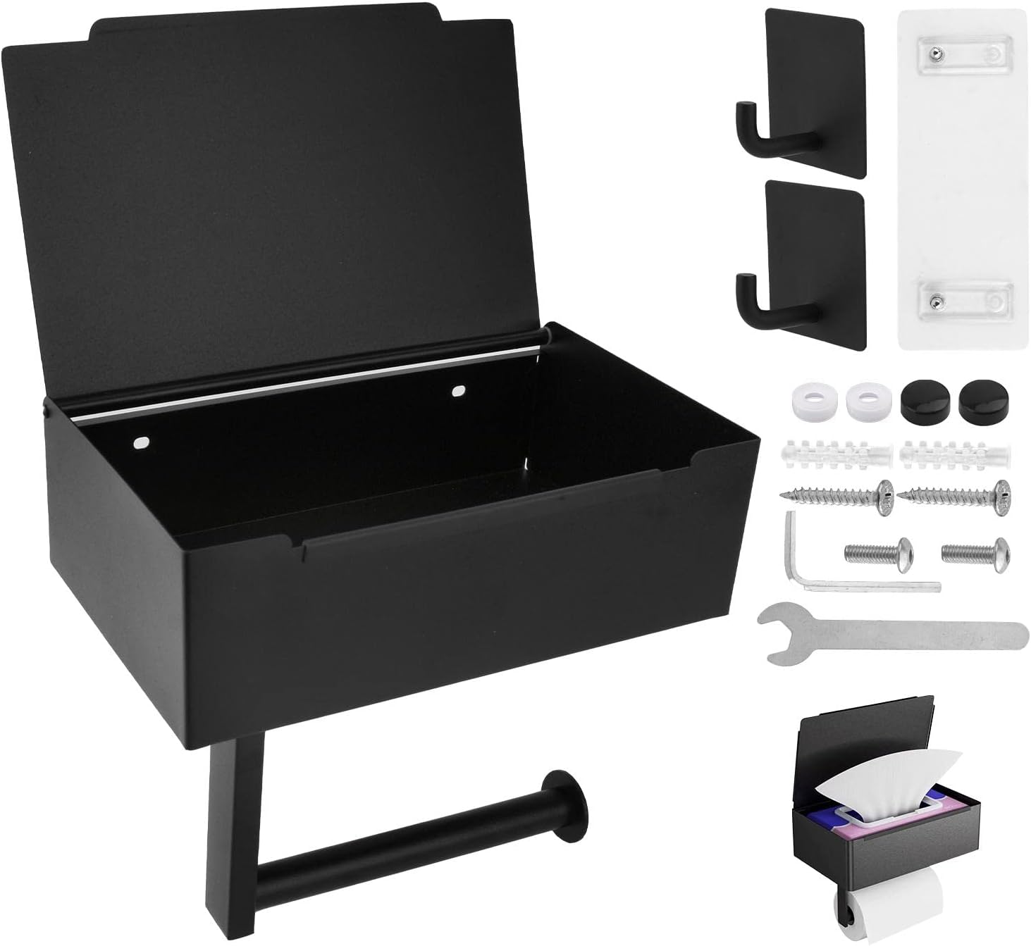 SELOTOKITER Toilet Paper Holder with Storage,Toilet Paper