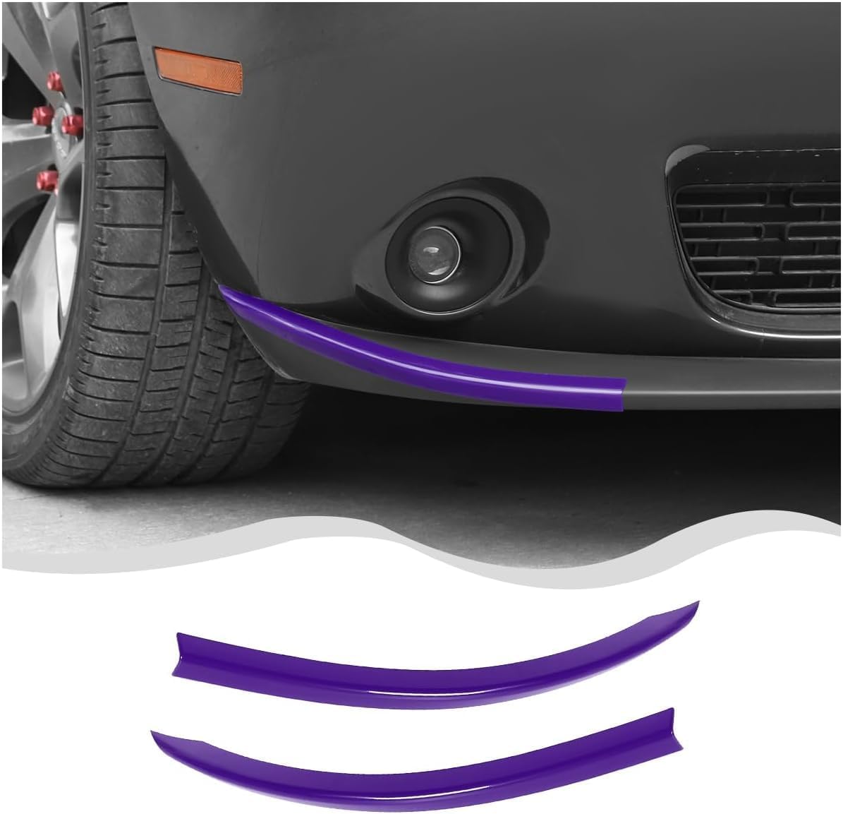 CheroCar Front Bumper Lip Splitter Protector Cover for 2015-2026 Dodge Challenger Front Shovels Cover Front Deflector Spoiler Bumper Lip Body Shovels Bumper Exterior Decals Sticker Accessories