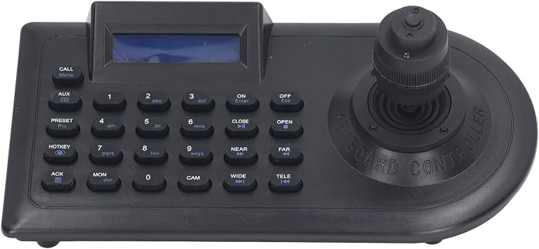 PTZ Camera Joystick Controller, PTZ Camera Keyboard LCD Display for All the Input and Output Communication (US Plug)