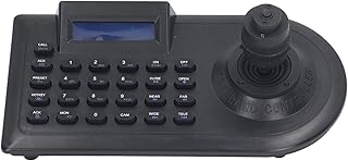 PTZ Camera Keyboard, LCD Analog PTZ Camera Keyboard RS485 Bus 100-240V Standard Network Monitoring Protocol Controller for School (UK Plug)