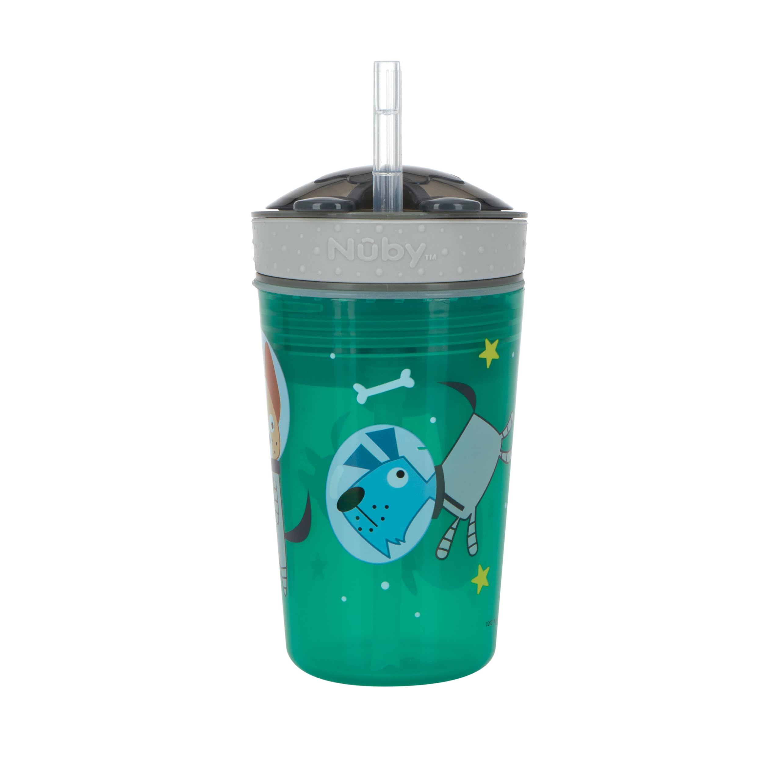Nuby Snack N' Sip 2 en 1 - Taza para aperitivos y bebidas (verde)