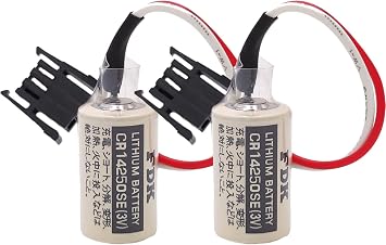 2-Pack 3V 1747-BA Replacement PLC Lithium Battery for FDK CR14250SE, AB Allen Bradley 1769-BA, 1756-BA1, SLC-500 Series Controls