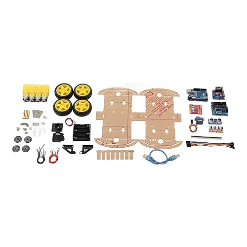 Miniatura 2 de Marhynchus Kit de chasis de auto inteligente para bricolaje, motor de seguimiento, plataforma de auto inteligente 4WD para niños, adolescentes,