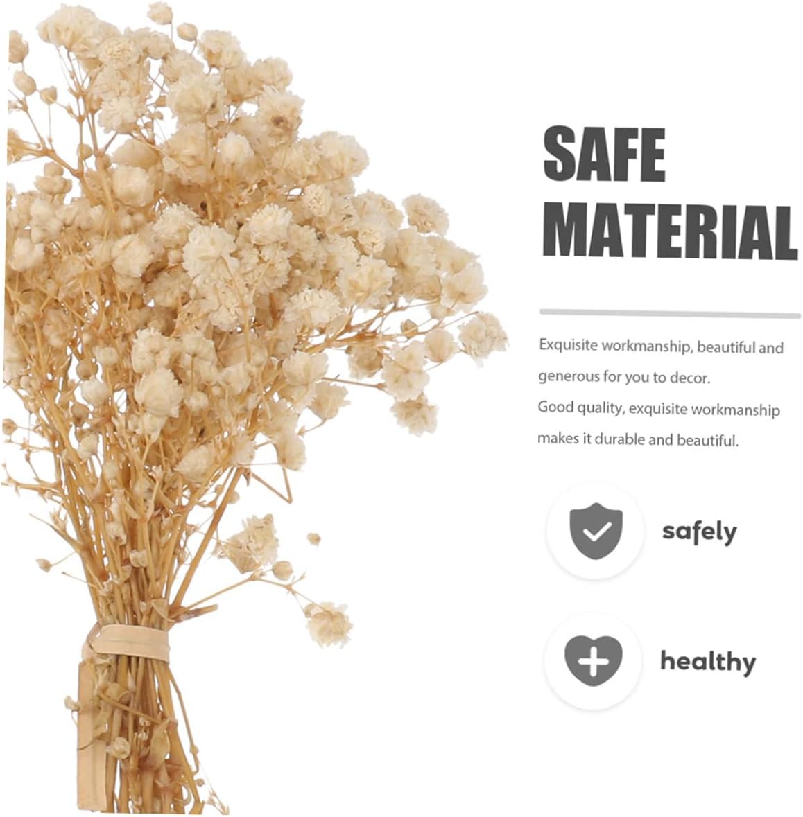 Ciieeo 4pcs Bundles Dried Breath Flower Bouquets for Home Decor Realistic Artificial Plant Arrangements for Weddings Parties and Craft Projects