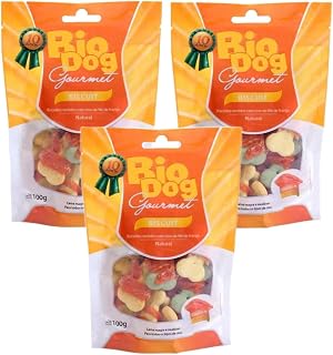 3x Petisco Bio Dog Gourmet Biscuit - para Cães- Frango-100g