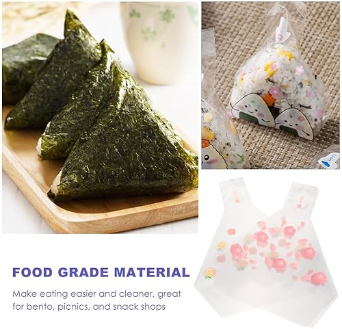 Miniatura 2 de 100 Uds. Triángulo Bola de Arroz Embalaje Molde de Bola de Arroz Envolturas de Bolas de Arroz Bolsas Onigiri Bolsas Fácil de Rasgar Decorar