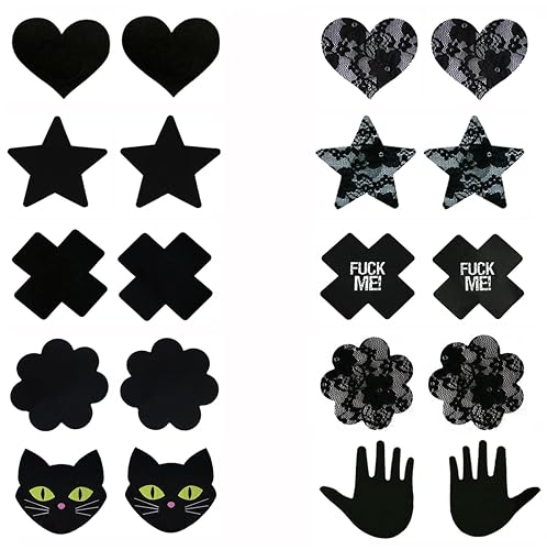 CLOHO Self Adhensive Nipple Covers Disposable Lingerie Breast Pasties Petals, 10pairs4, Medium