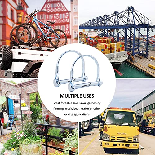 Haiao 10 Pcs Trailer Coupler Pin 5/16" X2-3/4" Stainless Steel Wire Lock Pin Pto Shaft Pin Heavy-Duty Coupler Pin Round Arch Safety Coupler Pin Retainer For Farm Wagons Lawn Garden (Silver) #TOP6