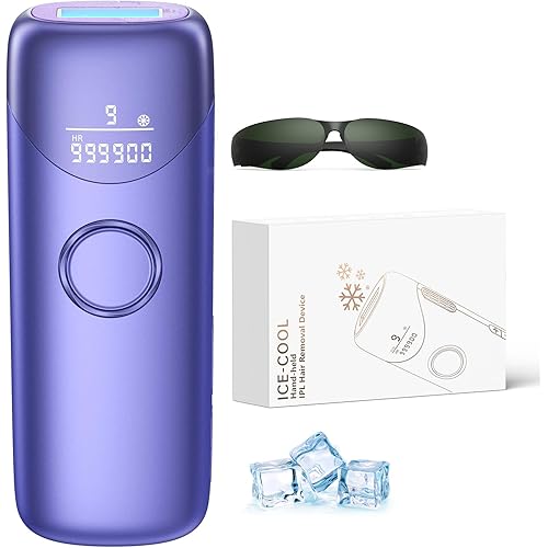 Ubroo Laser Hair Removal with 5℃ Ice Cooling,Hand-held Hair Removal Device IPL Hair Removal for Women and Men,Reduce Hair Regrowth,Full Body Use for Legs,Bikini,Armpits（Purple）
