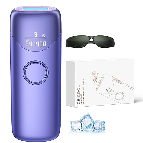 Ubroo Laser Hair Removal with 5℃ Ice Cooling,Hand-held Hair Removal Device IPL Hair Removal for Women and Men,Reduce Hair Regrowth,Full Body Use for Legs,Bikini,Armpits（Purple）